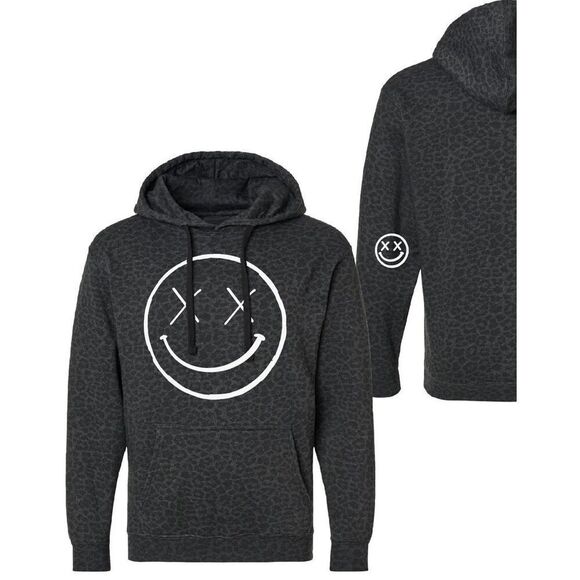 Salty Savage Unisex "OG Smile" Hoodie black leopard size small excellent conditi - Picture 1 of 5